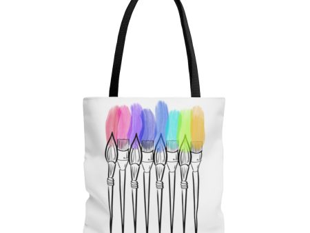 Rainbow Brushes: AOP Tote Bag Sale