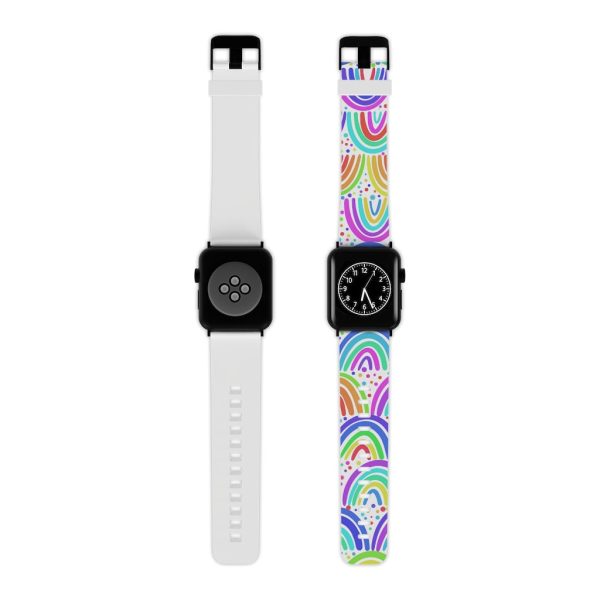 White Background Rainbow Watch Band for Apple Watch Online Hot Sale