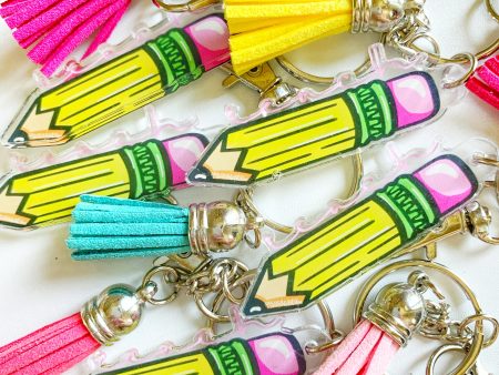 Acrylic Charm: Teach Pencil Supply