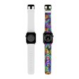 Black Background Rainbow Watch Band for Apple Watch For Cheap