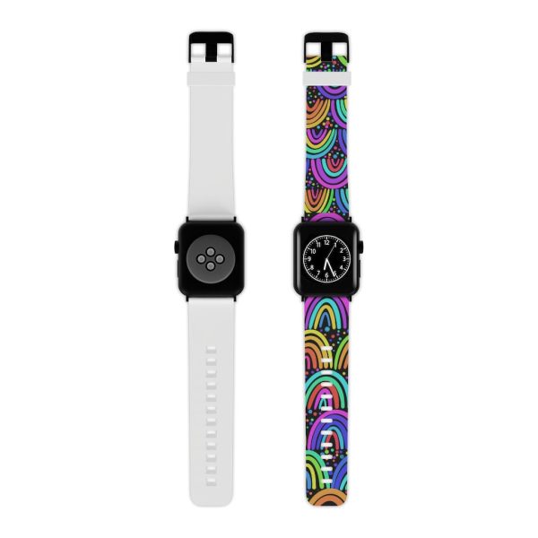 Black Background Rainbow Watch Band for Apple Watch For Cheap