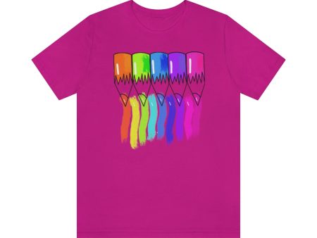 Rainbow Color Pencils: Unisex Jersey Short Sleeve Tee Supply