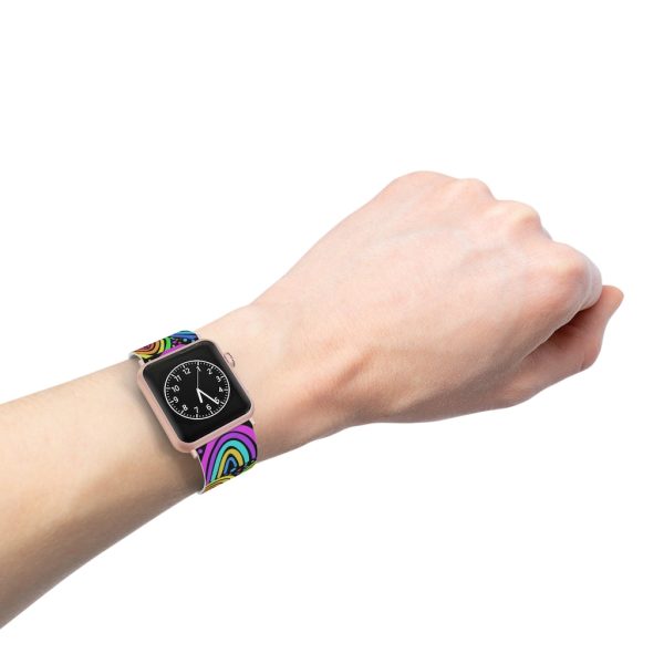 Black Background Rainbow Watch Band for Apple Watch For Cheap