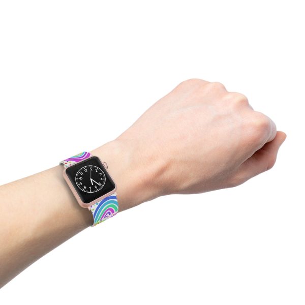 White Background Rainbow Watch Band for Apple Watch Online Hot Sale